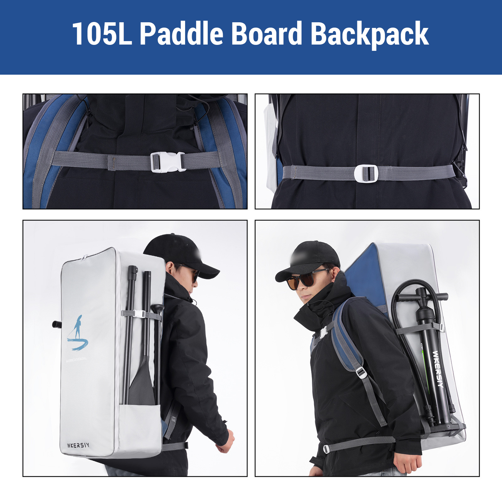 105L Paddle Board Backpack Wat - Stand Up Paddle Leash 评论和价格