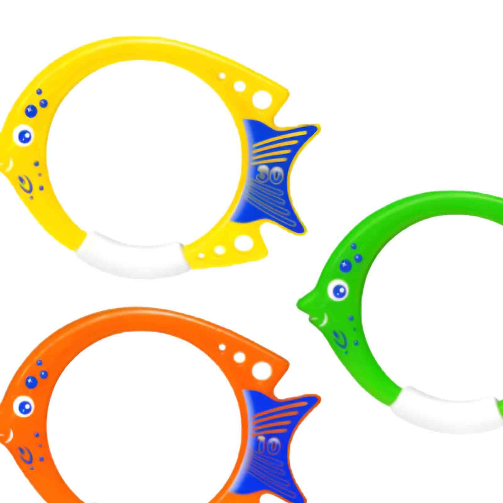3 Pieces Fish Ring Toys Fun Tr - Aquatic Water Sports 评论和价格