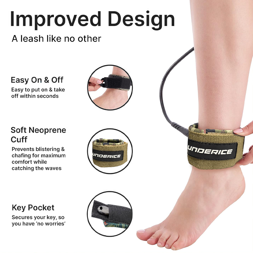 UICE Surfboard Leash 6-9ft SUP - Stand Up Paddle Leash 评论和价格